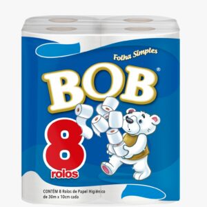 Papel Higiênico Bob Folha Simples Neutro 30m - 8x8