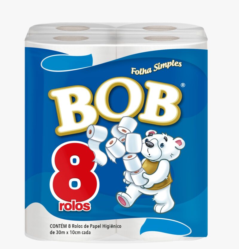 Papel Higiênico Bob Folha Simples Neutro 30m - 8x8