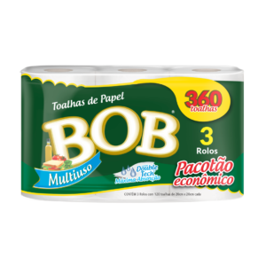 Toalha de Papel Bob 8x3 Folha Dupla 360 Toalhas