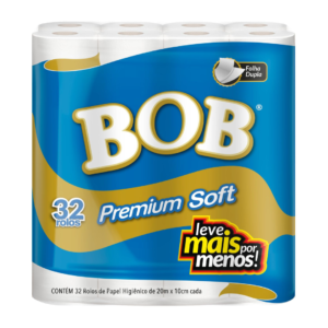 Papel Higiênico Bob Premium Soft Neutro 20m - 3x32