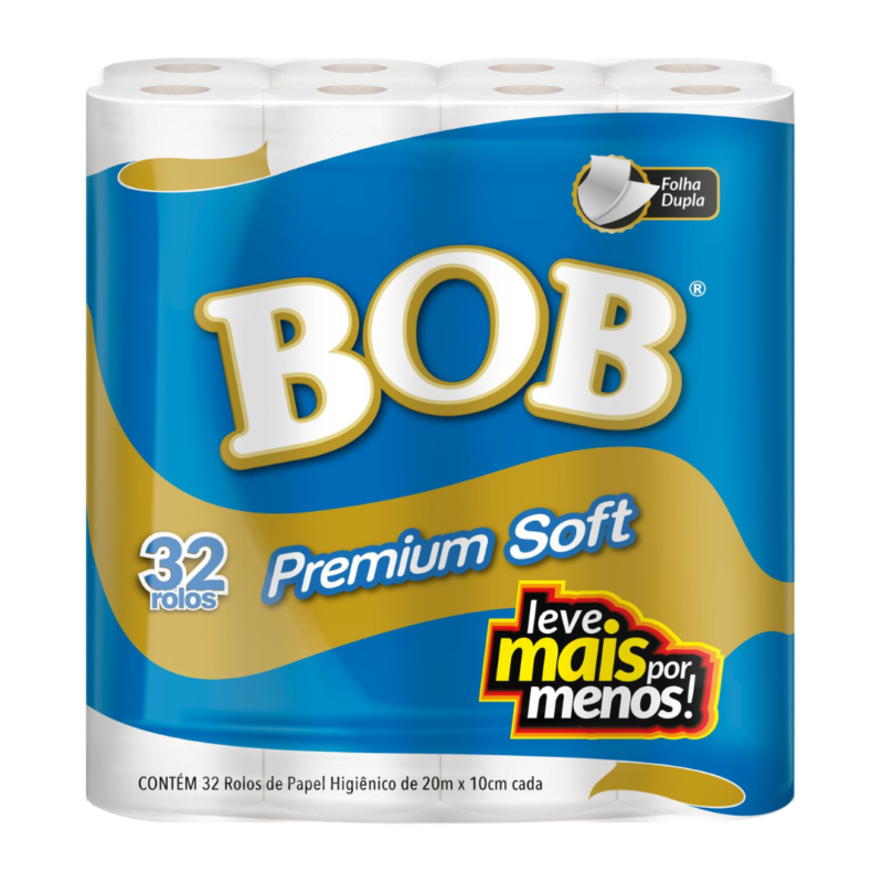 Papel Higiênico Bob Premium Soft Neutro 20m - 3x32