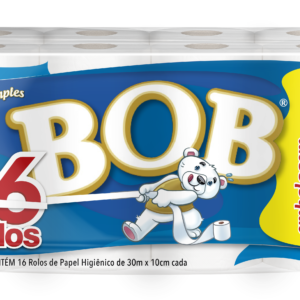 Papel Higiênico Bob Folha Simples Neutro 30m - 4x16